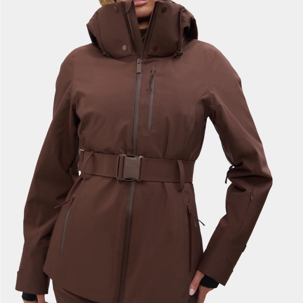Halfdays Aston Brown Ski Jacket with Belted Waist - Size Small - Picture 3 of 5